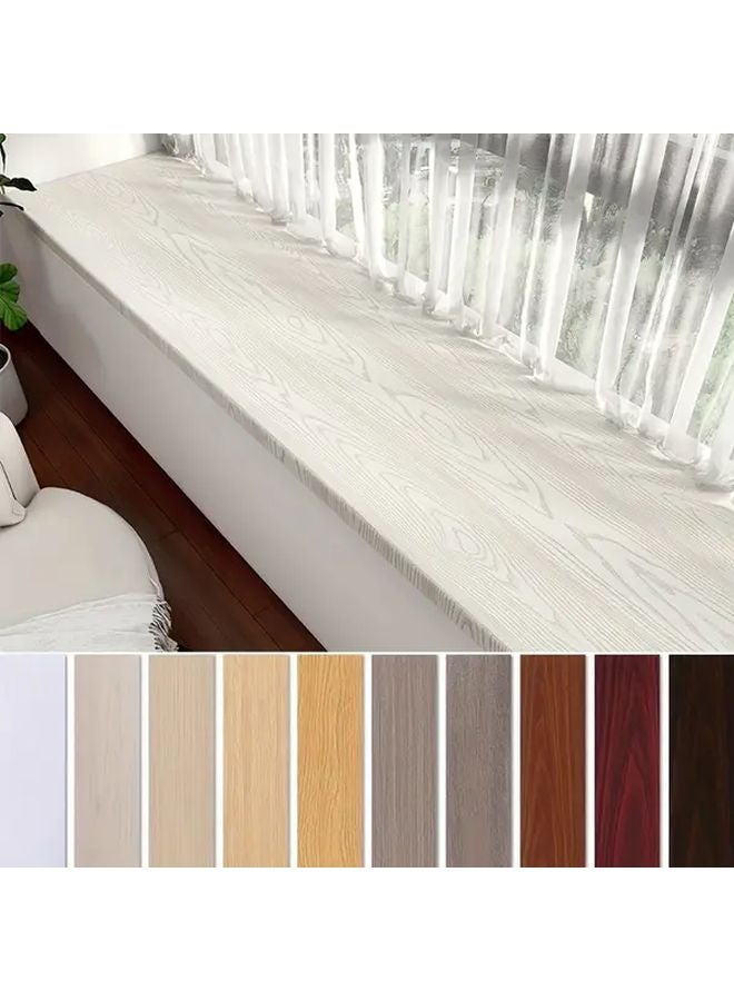 ملصق عتبة النافذة الفينيل ذاتية اللاصق المقاوم للماء بتصميم خشبي 40 × 500 سم سهل التقشير واللصق - Image 2